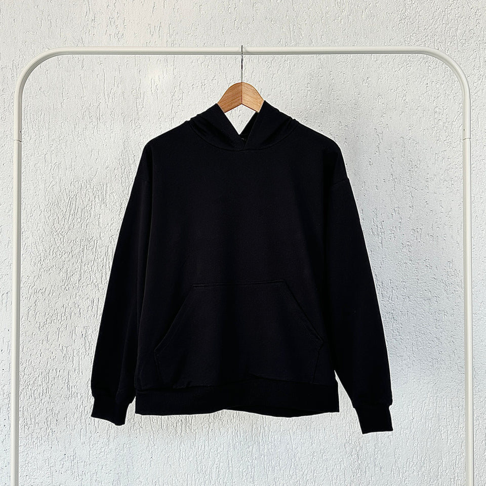 Kapüşonlu Düz Sweatshirt | 2 İplik Şardonsuz Toptan – KEBRAS