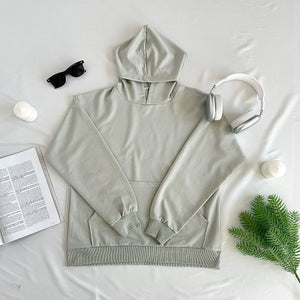Kapüşonlu Düz Sweatshirt | 2 İplik Şardonsuz Toptan – KEBRAS