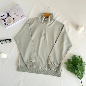 Yarım Fermuarlı Boğazlı Sweatshirt | 2 İplik Şardonsuz Toptan – KEBRAS